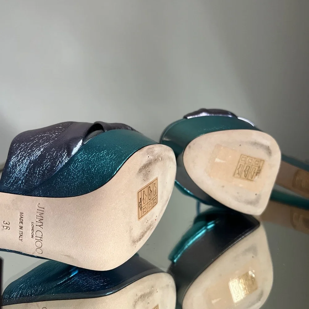 New Jimmy Choo Heloise Ombre Ankle-Strap Platform Sandals 36 $995 - Picture 12 of 14